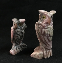 Rhodochrosite Owls